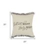 Gray and Cream Canvas Silent Night Decorative Throw Pillow