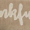 Thankful Cream and Burlap Decorative Lumbar Throw Pillow