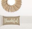 Thankful Cream and Burlap Decorative Lumbar Throw Pillow