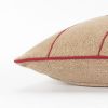 Mod Red and Black Ornaments Jute Lumbar Throw Pillow