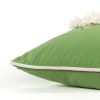 Boho Christmas Tree Trio Green and Cream Decorative Throw Pillow