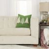 Boho Christmas Tree Trio Green and Cream Decorative Throw Pillow