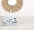 Gray Winter Birds Decorative Lumbar Throw Pillow