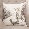 Gray Reindeer with Gold Decorative Throw Pillow
