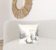 Gray Reindeer with Gold Decorative Throw Pillow