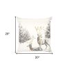 Gray Reindeer with Gold Decorative Throw Pillow