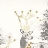 Gray Reindeer with Gold Decorative Throw Pillow