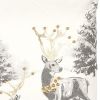Gray Reindeer with Gold Decorative Throw Pillow