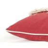 Boho Christmas Tree Trio Red and Cream Decorative Throw Pillow