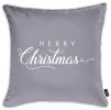 Set of Four Gray and White Christmas Snowflakes Throw Pillow