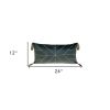 Charcoal and Gold Geo Velvet Lumbar Pillow with Gold Tassels