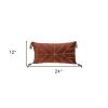 Burnt Orange and Gold Geo Velvet Lumbar Pillow with Gold Tassels