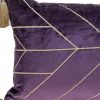 Dark Purple and Gold Geo Velvet Lumbar Pillow with Gold Tassels