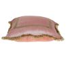 Boho Pink with Gold Fringe Decorative Square Throw Pillow