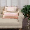 Boho Pink with Gold Fringe Decorative Square Throw Pillow
