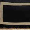 Boho Black with Gold Fringe Decorative Lumbar Throw Pillow