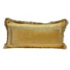 Boho Yellow with Gold Fringe Decorative Lumbar Throw Pillow