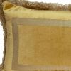 Boho Yellow with Gold Fringe Decorative Lumbar Throw Pillow