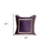 Boho Purple with Gold Fringe Decorative Square Throw Pillow