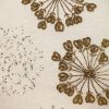 Natural and Golden Metallic Beaded Decorative Throw Pillow