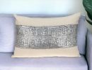 Glam Beige with Silver Sequins Lumbar Throw Pillow