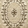 18" Beige And Brown Geometric Cotton Blend Throw Pillow with Fringes And Texture