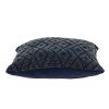 Jacquard Diamond Pattern Decorative Navy Throw Pillow