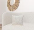 Jacquard Diamond Pattern Decorative White Throw Pillow