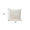 Jacquard Diamond Pattern Decorative White Throw Pillow
