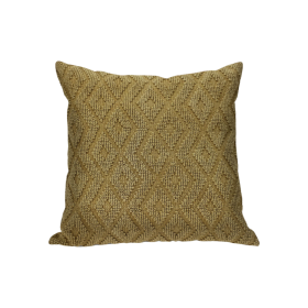 Jacquard Diamond Pattern Decorative Mustard Yellow Throw Pillow