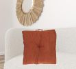 Corduroy Styled Burnt Orange Tufted Floor Pillow