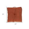 Corduroy Styled Burnt Orange Tufted Floor Pillow