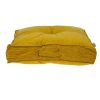 Corduroy Styled Yellow Tufted Floor Pillow