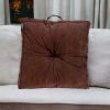 Corduroy Styled Dark Brown Tufted Floor Pillow