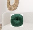 Round Tufted Dark Green Velvet Floor Pillow