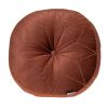 20" X 20" Burnt Orange Round Velvet Throw Pillow