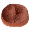 20" X 20" Burnt Orange Round Velvet Throw Pillow