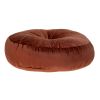 20" X 20" Burnt Orange Round Velvet Throw Pillow
