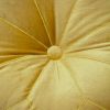 20" X 20" Yellow Round Velvet Throw Pillow