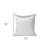 22" White Cotton Blend Throw Pillow