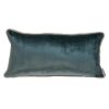 Reversible Gray and  Teal Lumbar Velvet Throw Pillow