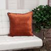 Moss Green and Terra Cotta Reversible Velvet Throw Pillow