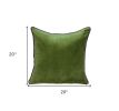 Moss Green and Terra Cotta Reversible Velvet Throw Pillow