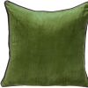 Moss Green and Terra Cotta Reversible Velvet Throw Pillow
