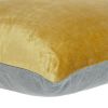 Yellow and Gray Dual Solid Color Reversible Throw Pillow
