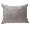 Taupe Quilted Velvet Zig Zag Decorative Lumbar Pillow