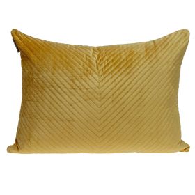 18" X 24" Yellow Cotton Blend Throw Pillow