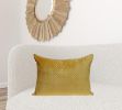 18" X 24" Yellow Cotton Blend Throw Pillow