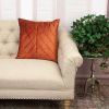 Quilted Velvet Arrows Burnt Orange Decorative Throw Pillow