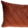 Quilted Velvet Arrows Burnt Orange Decorative Lumbar Pillow